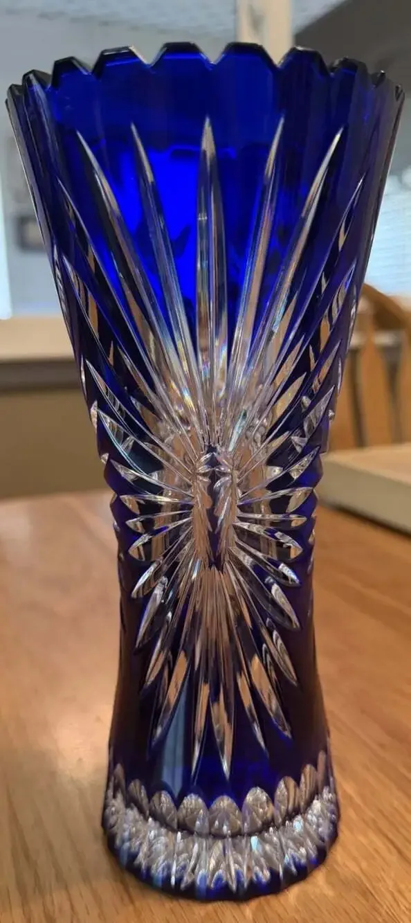 Bohemian Crystal Vase 8.25